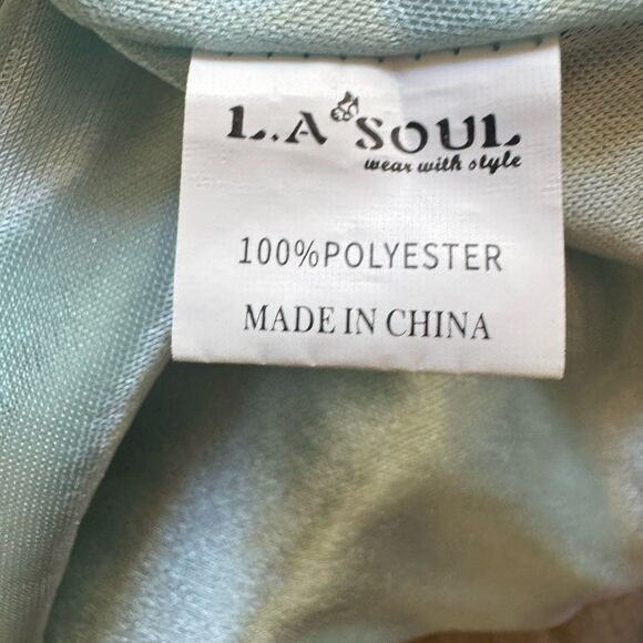 LA Soul Dress With Lama Print Sz M Fit And Flare Light Blue With Pockets Y2K - Picture 9 of 11